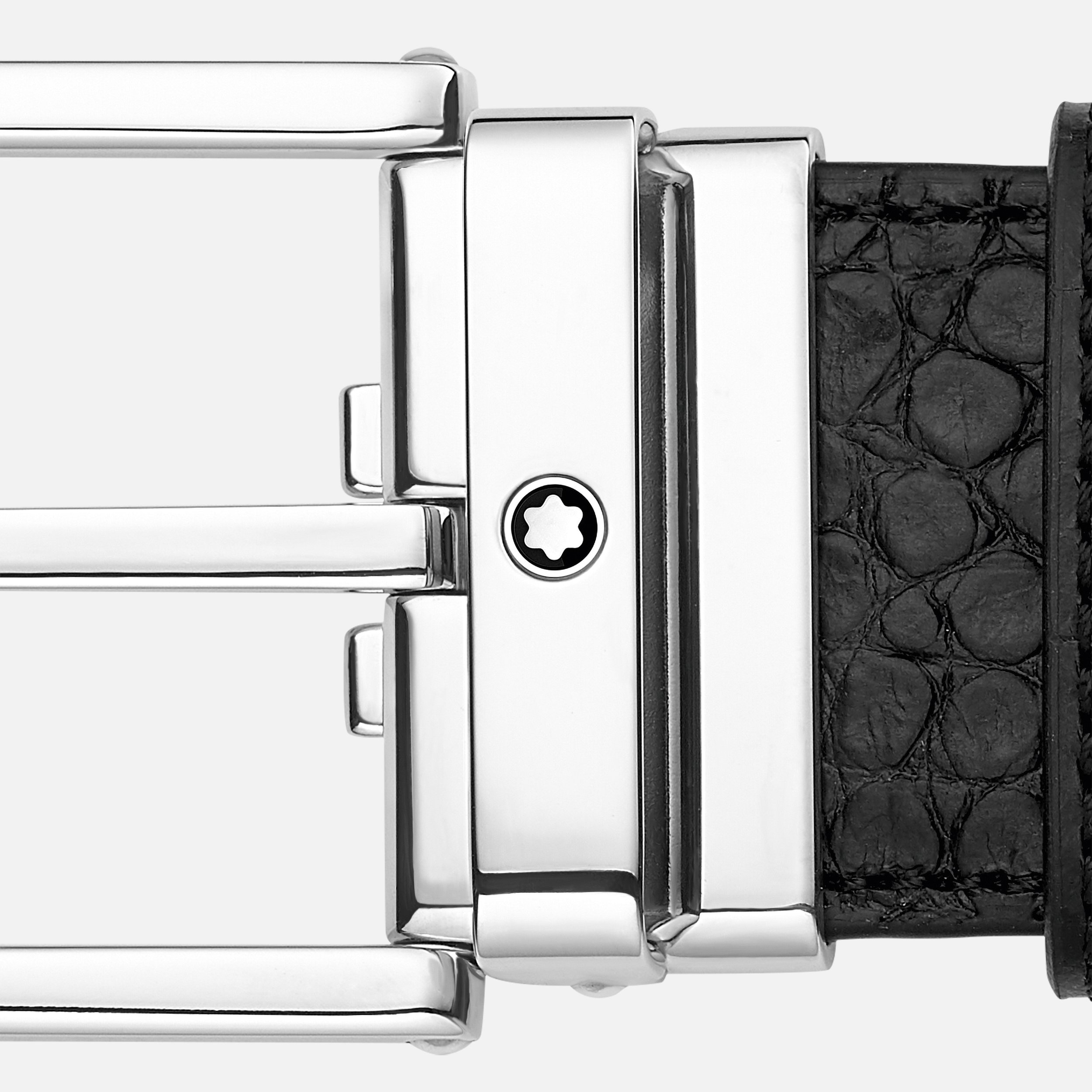 Black 35 mm leather belt - 3