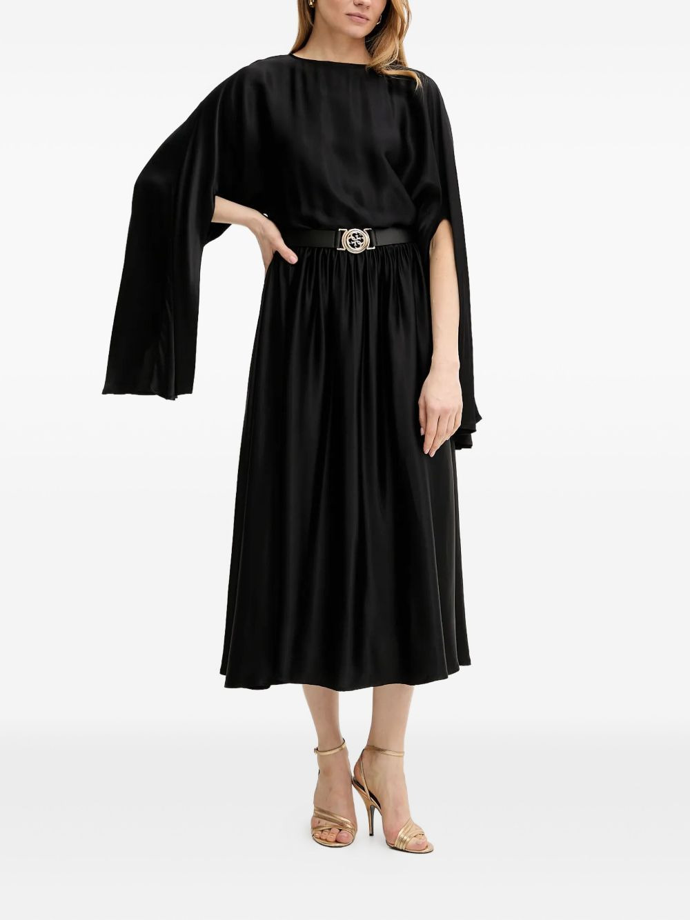 split-sleeve midi dress - 4