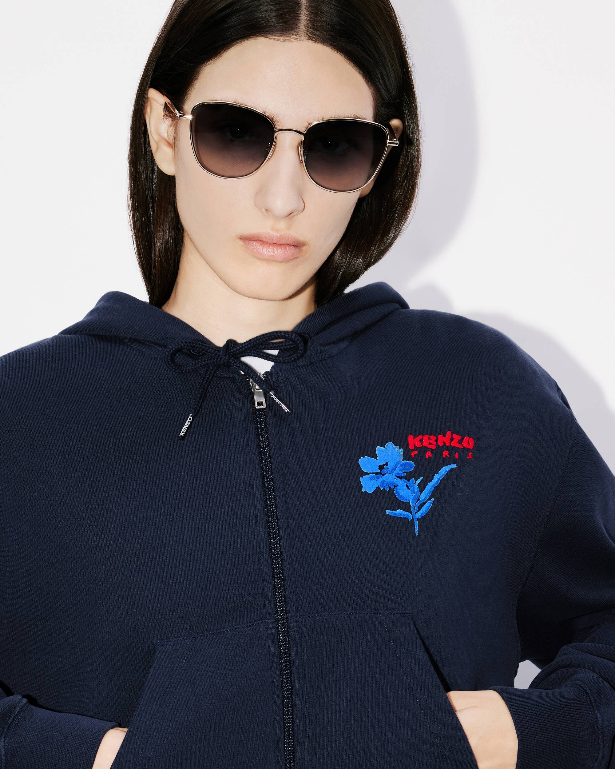 Hooded 'KENZO Drawn Flowers' embroidered sweatshirt - 6