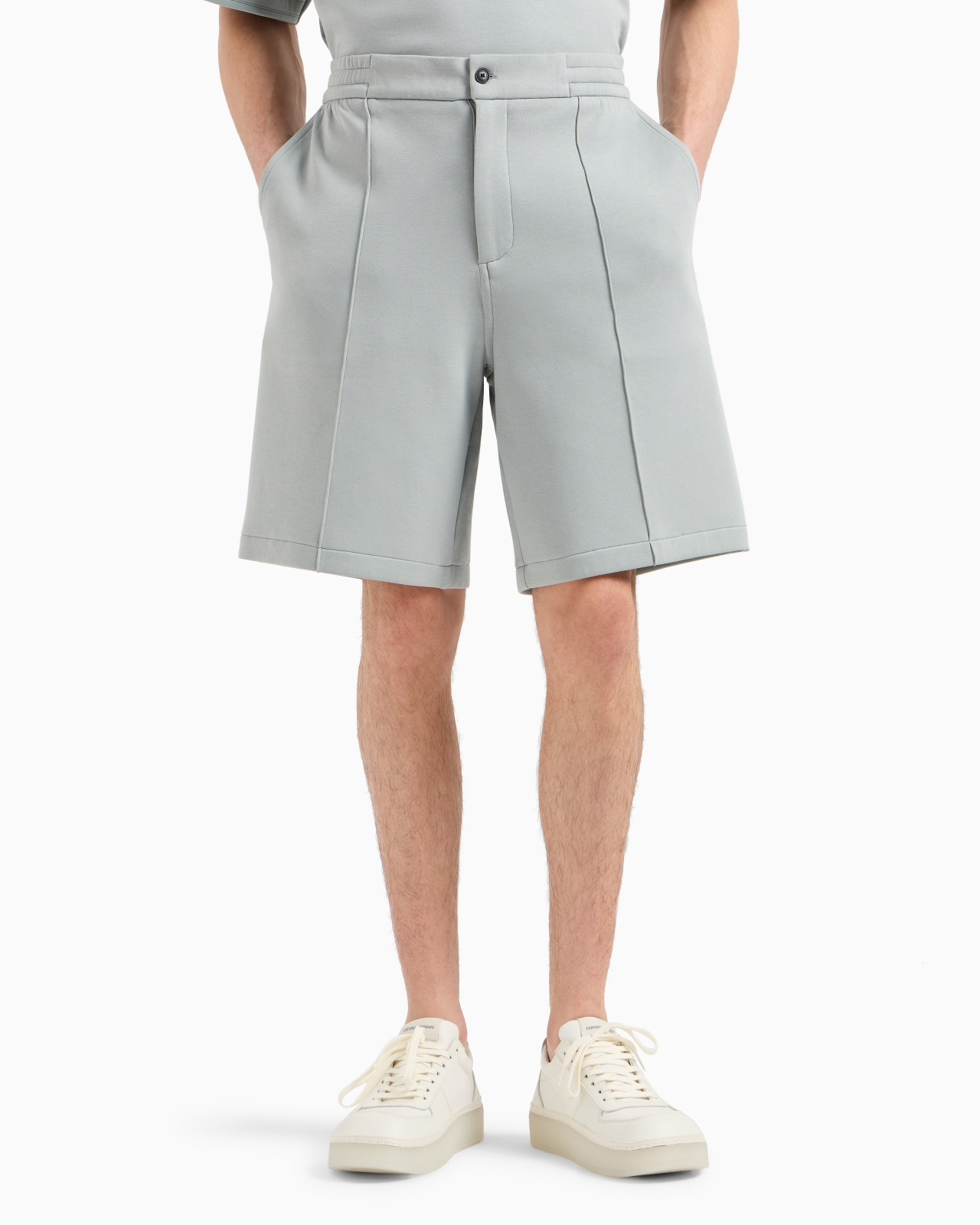 Double-jersey Bermuda shorts with ribs - 2