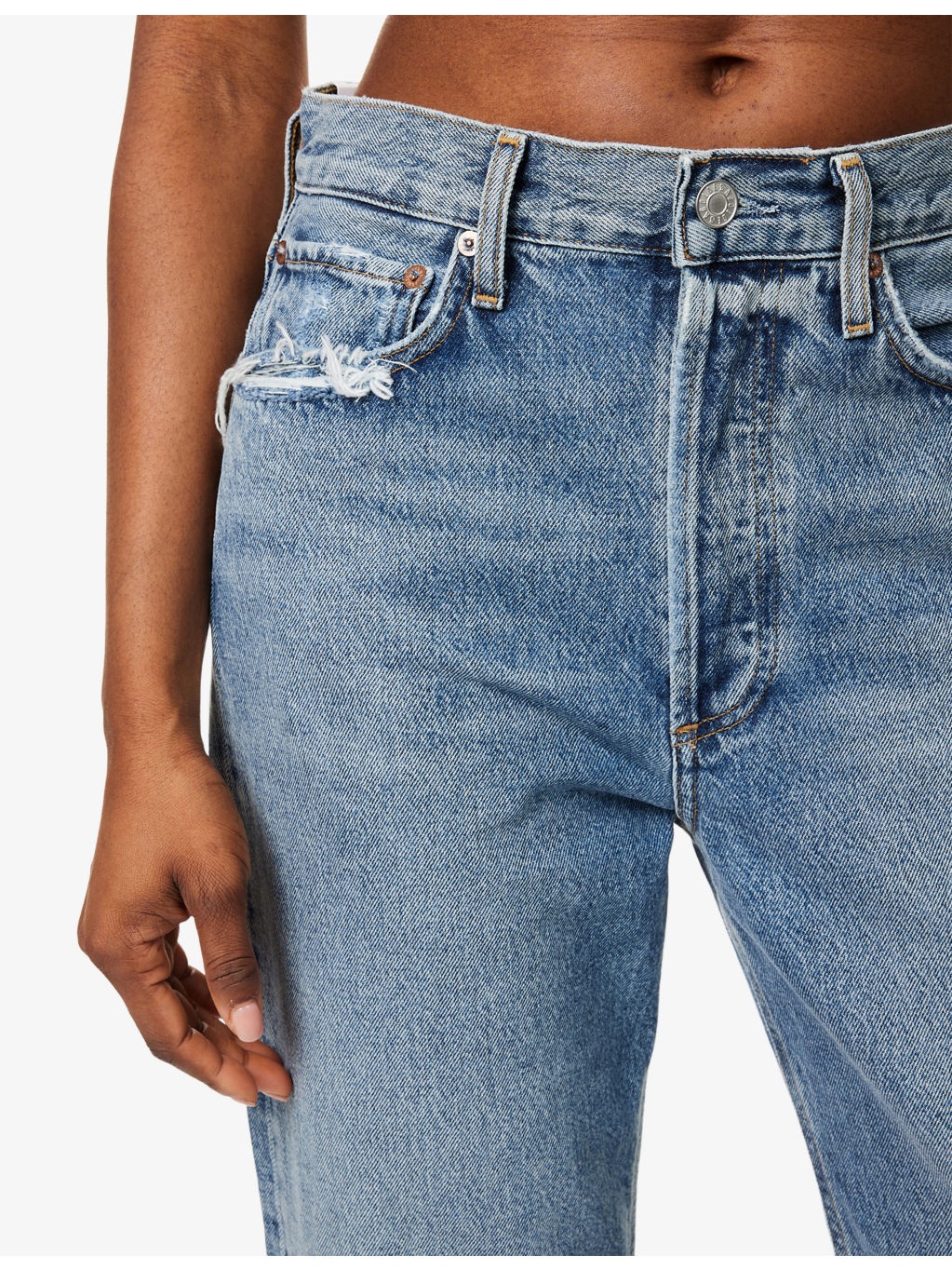 90's Crop Loose Straight-Leg Denim Jeans - 5
