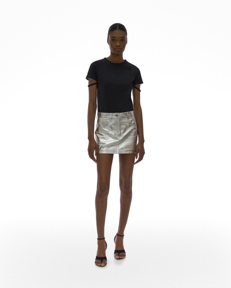 Helmut Lang METALLIC LEATHER MINI SKIRT outlook