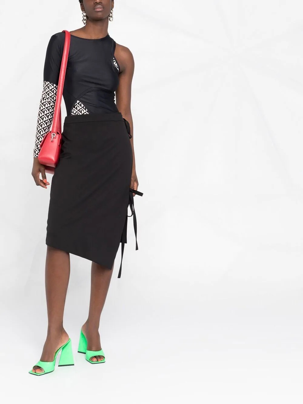 tie-fastening asymmetric skirt - 2