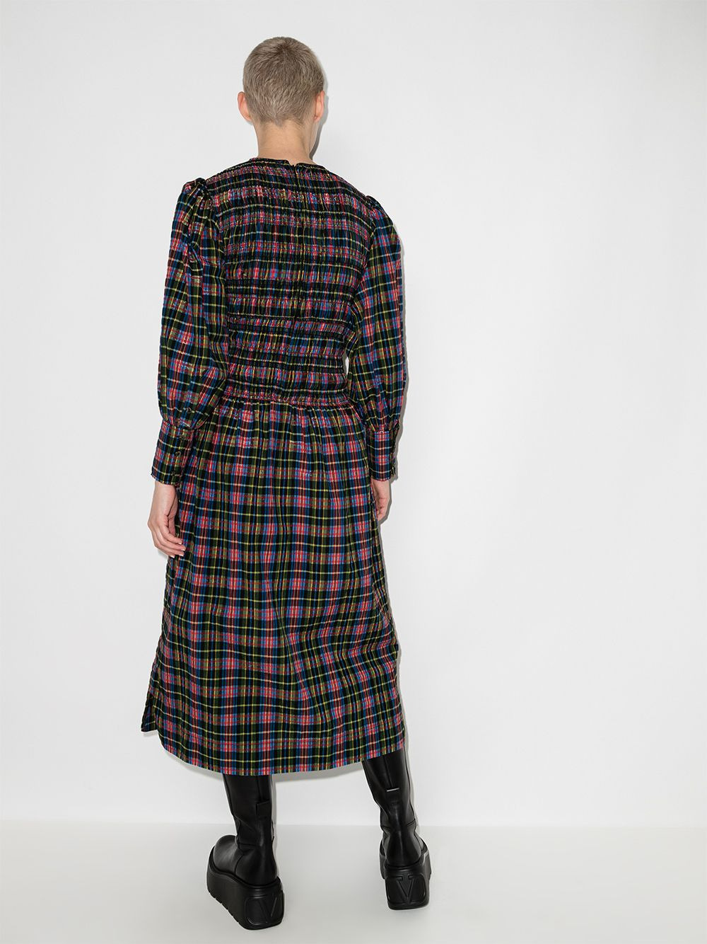seersucker smocked midi dress - 3