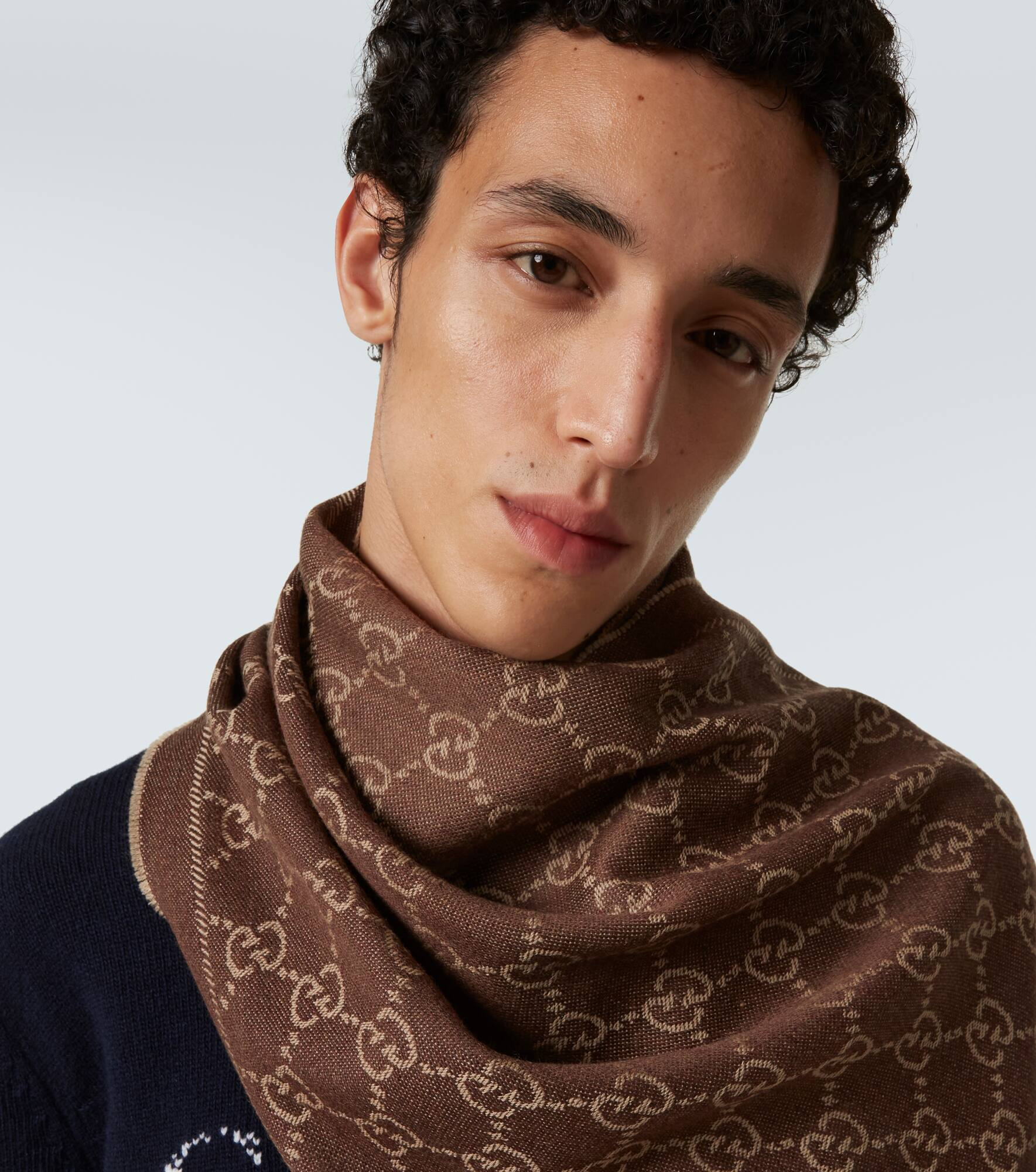 GG wool jacquard scarf - 3