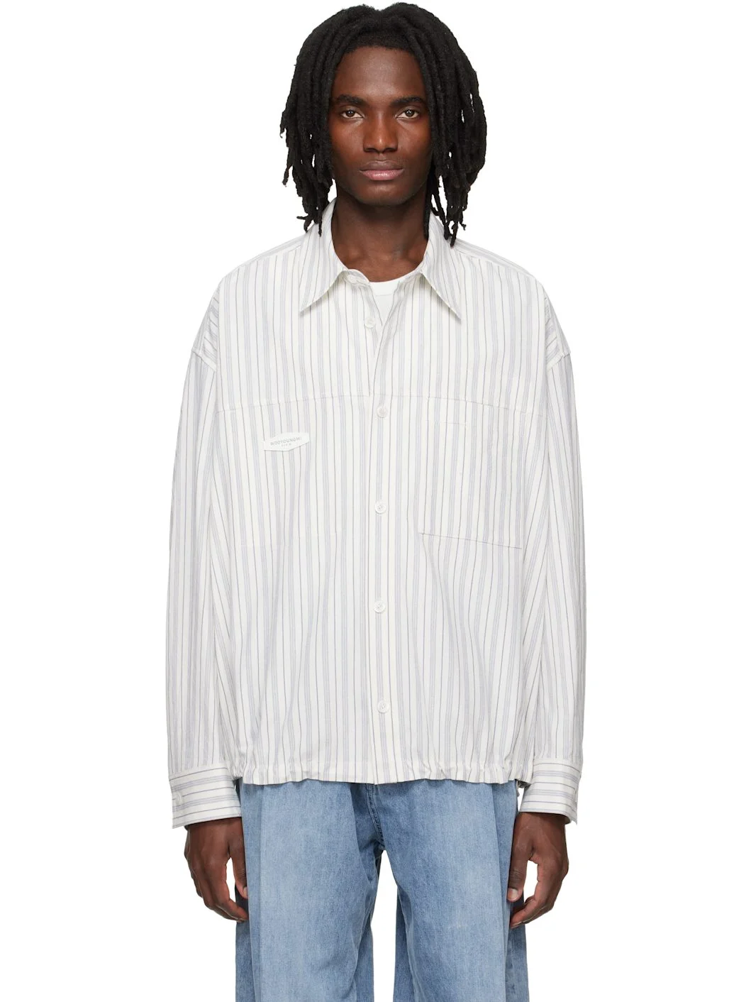 Blue Stripe Patch Shirt - 1