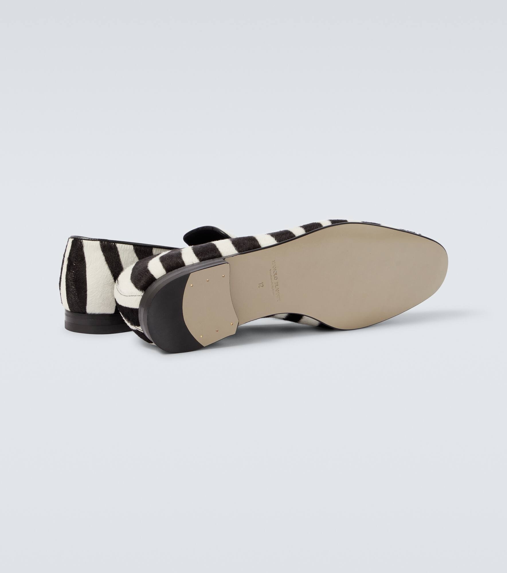 Mario zebra-print calf hair loafers - 7
