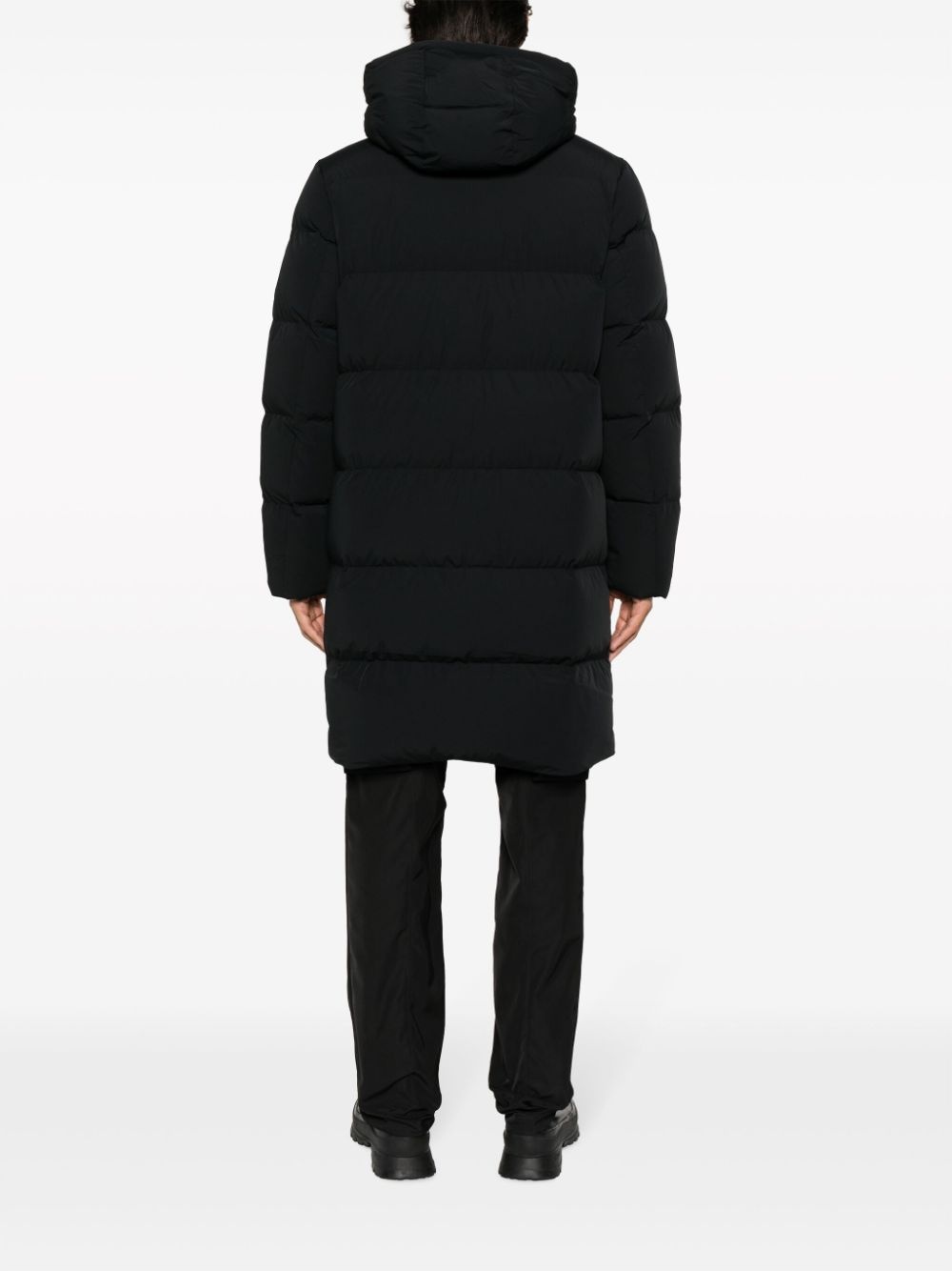 logo-embossed padded coat - 4