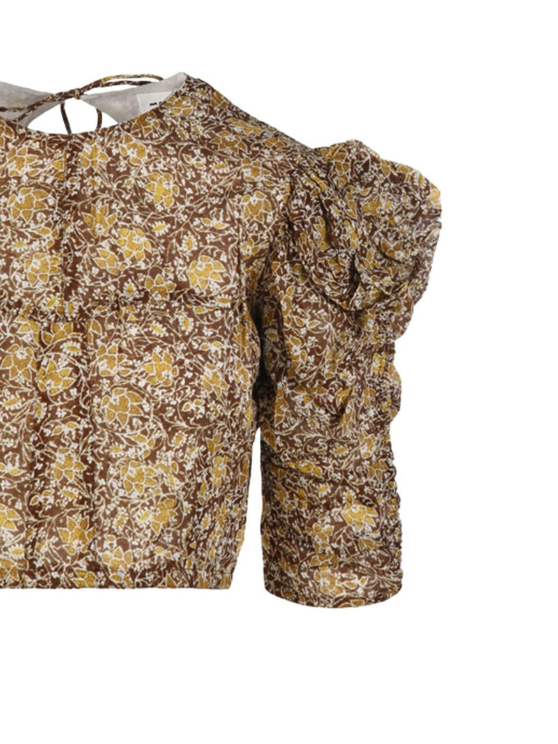 gathered-sleeve floral-print blouse 4