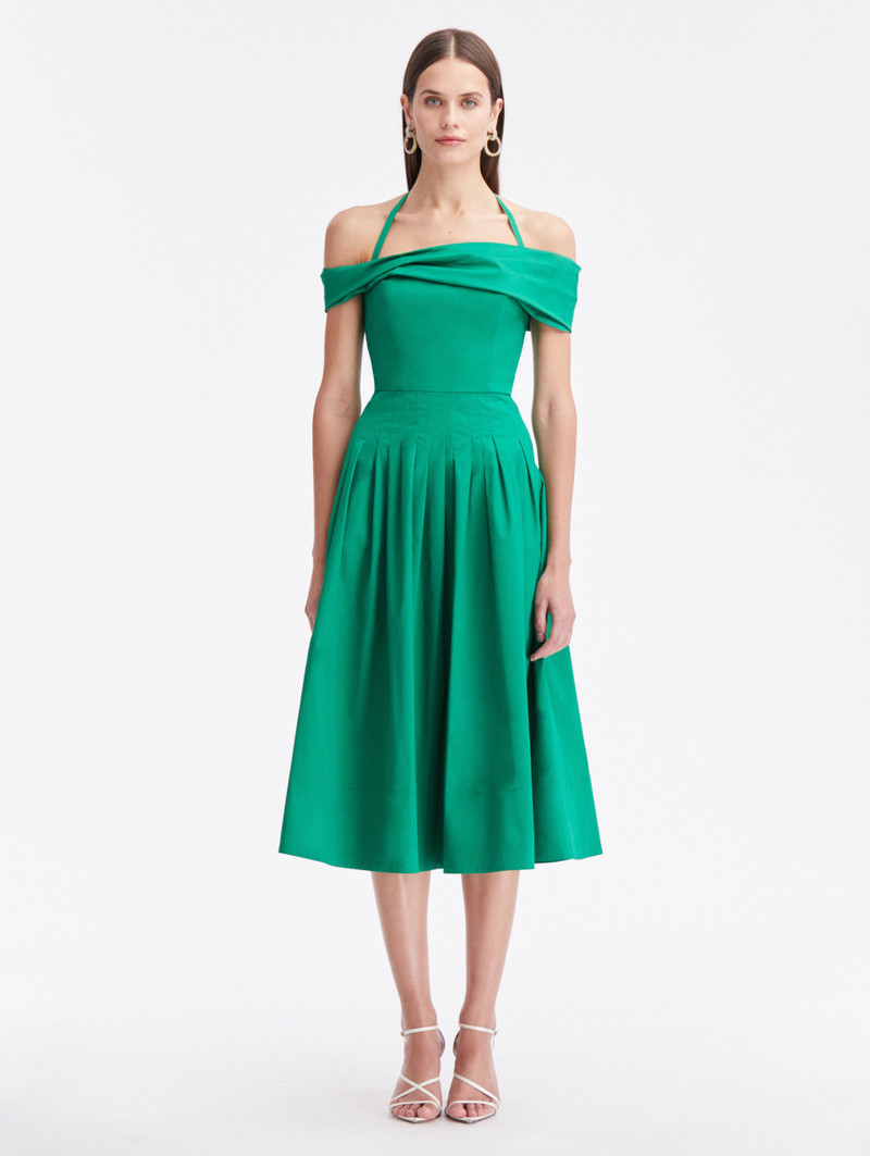 OFF SHOULDER HALTER COTTON DRESS 1