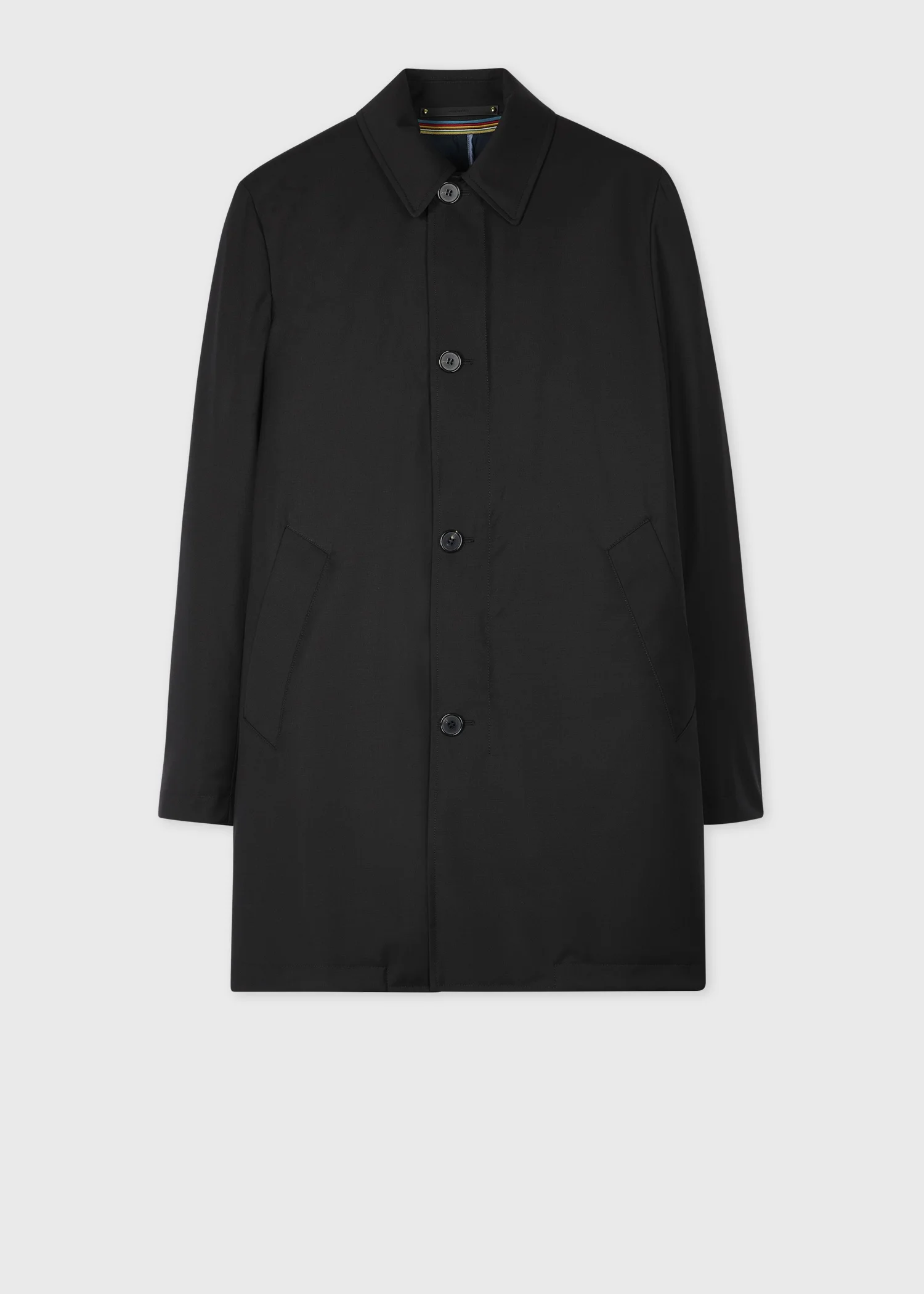 Black 'Storm System' Wool Mac With Detachable Gilet - 1