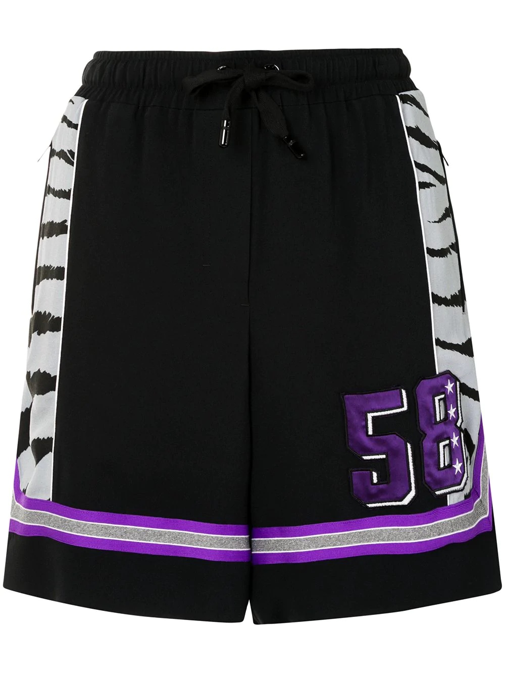 zebra panel logo print shorts - 1