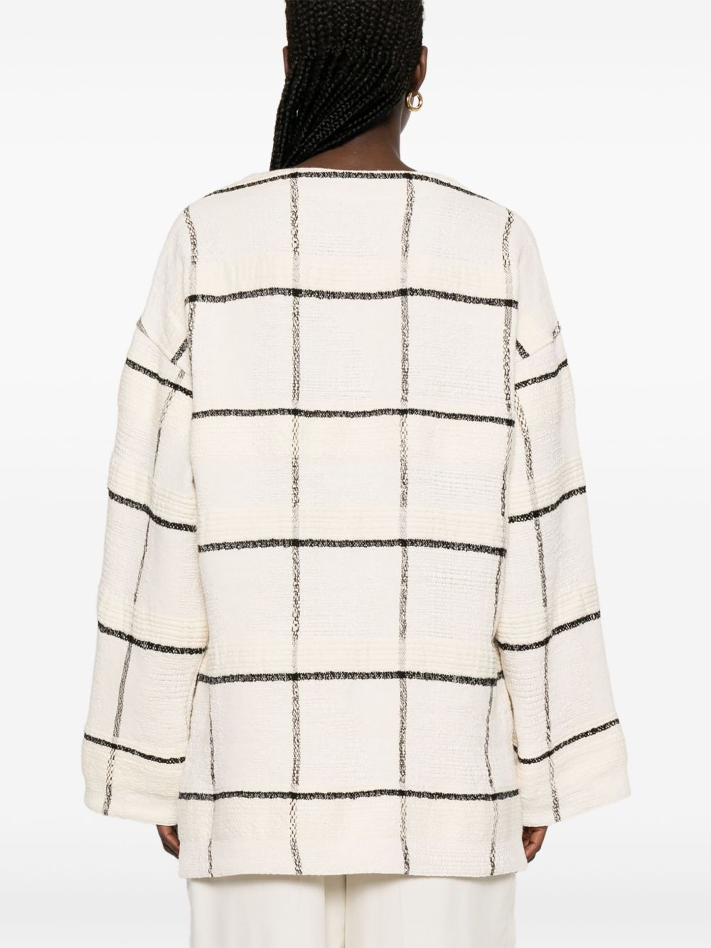 windowpane-check tunic - 4