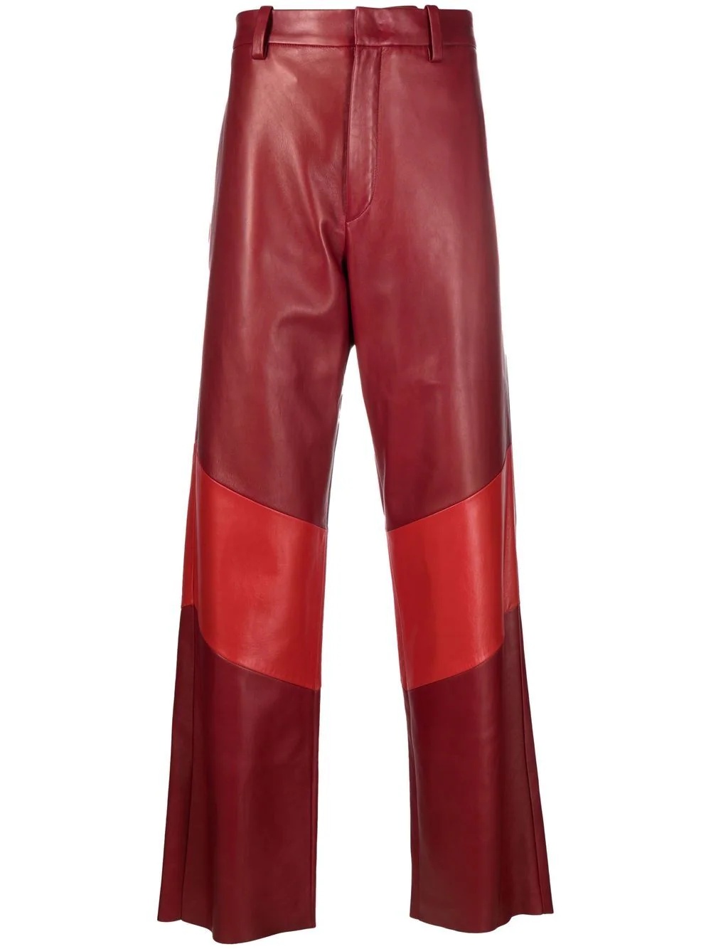 lambskin stripe-pattern trousers - 1