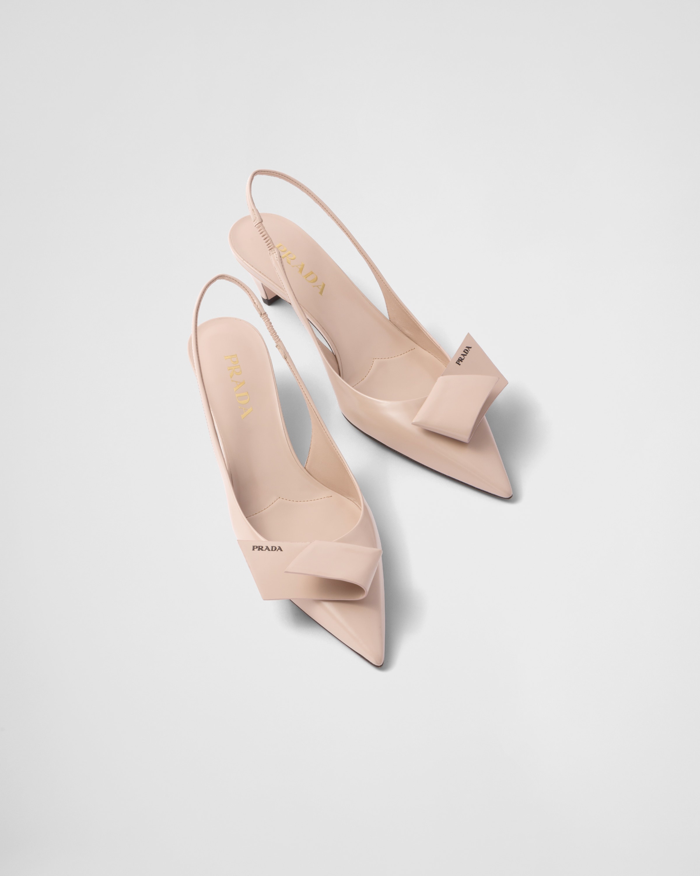 Brushed leather slingback pumps - 3