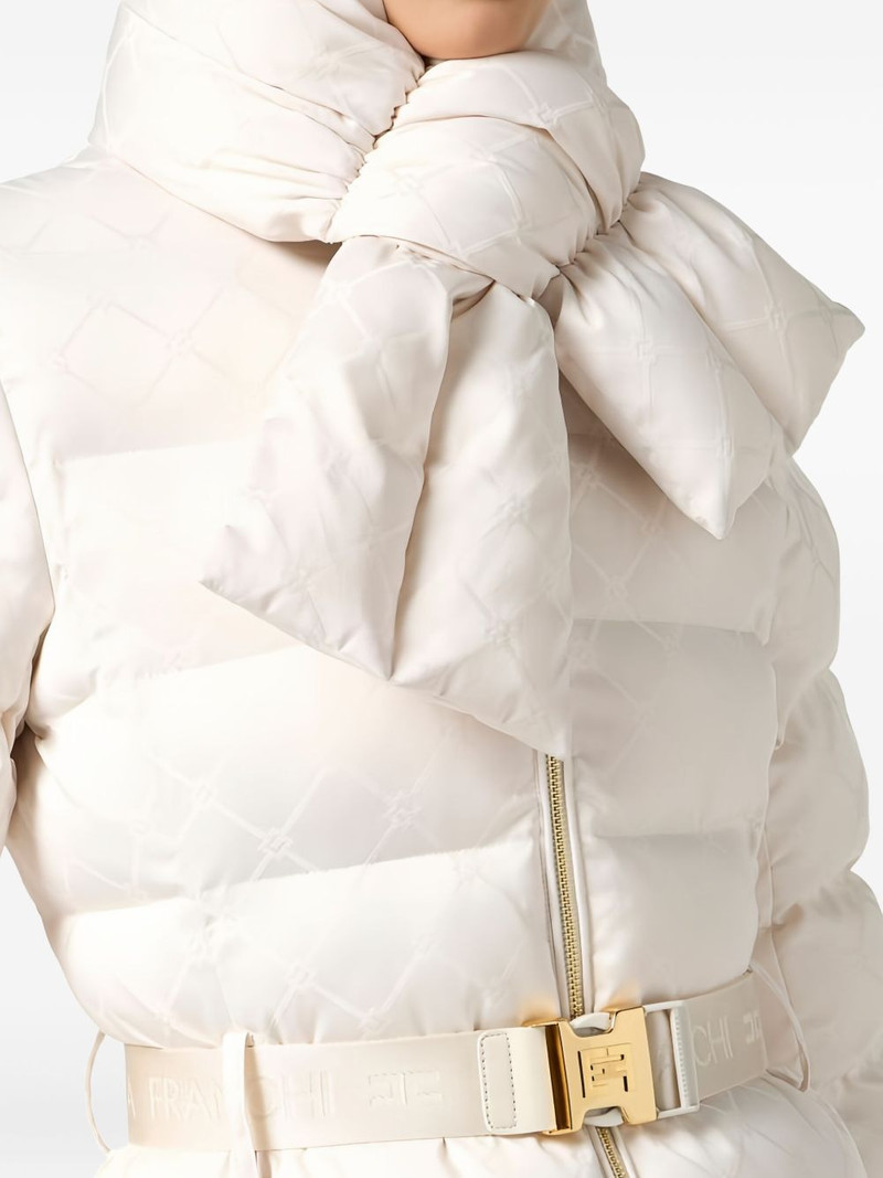 jacquard scarf-collar down coat 5