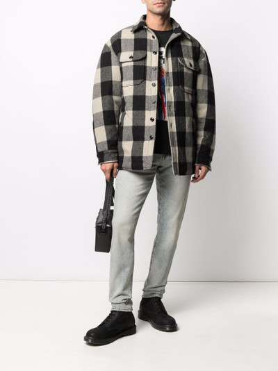 R13 check button-down shirt jacket outlook