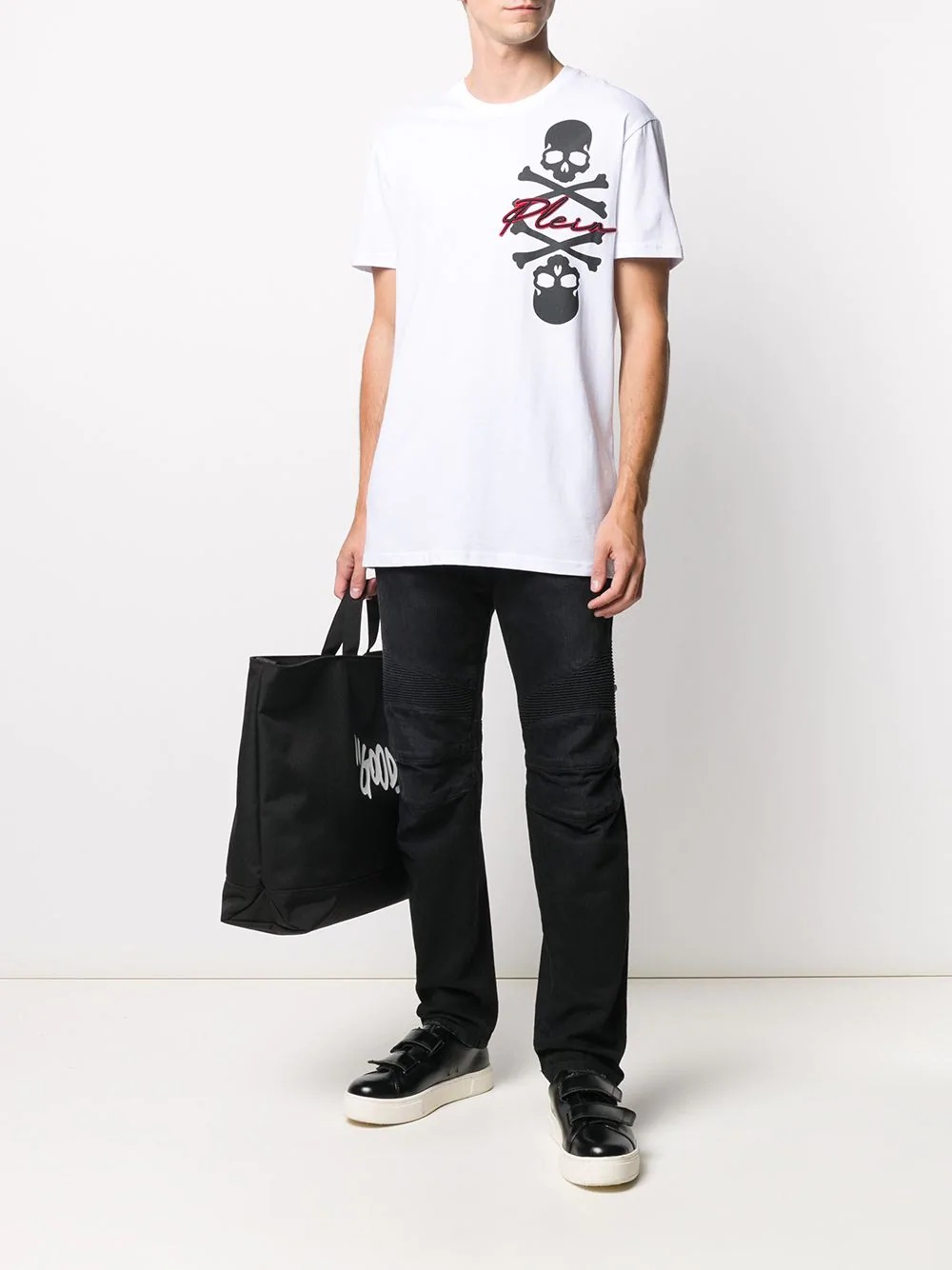 Skull embroidered logo T-Shirt  - 2