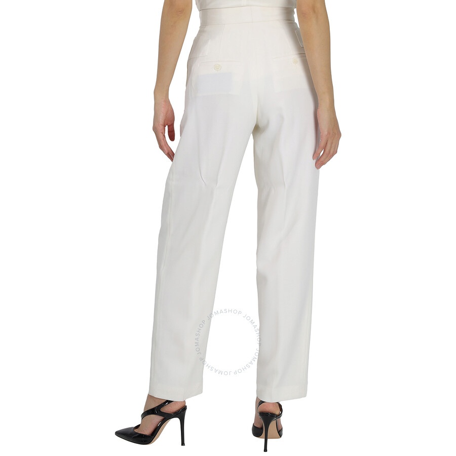 Burberry Snow Grain De Poudre Wool Pleated Trousers - 5
