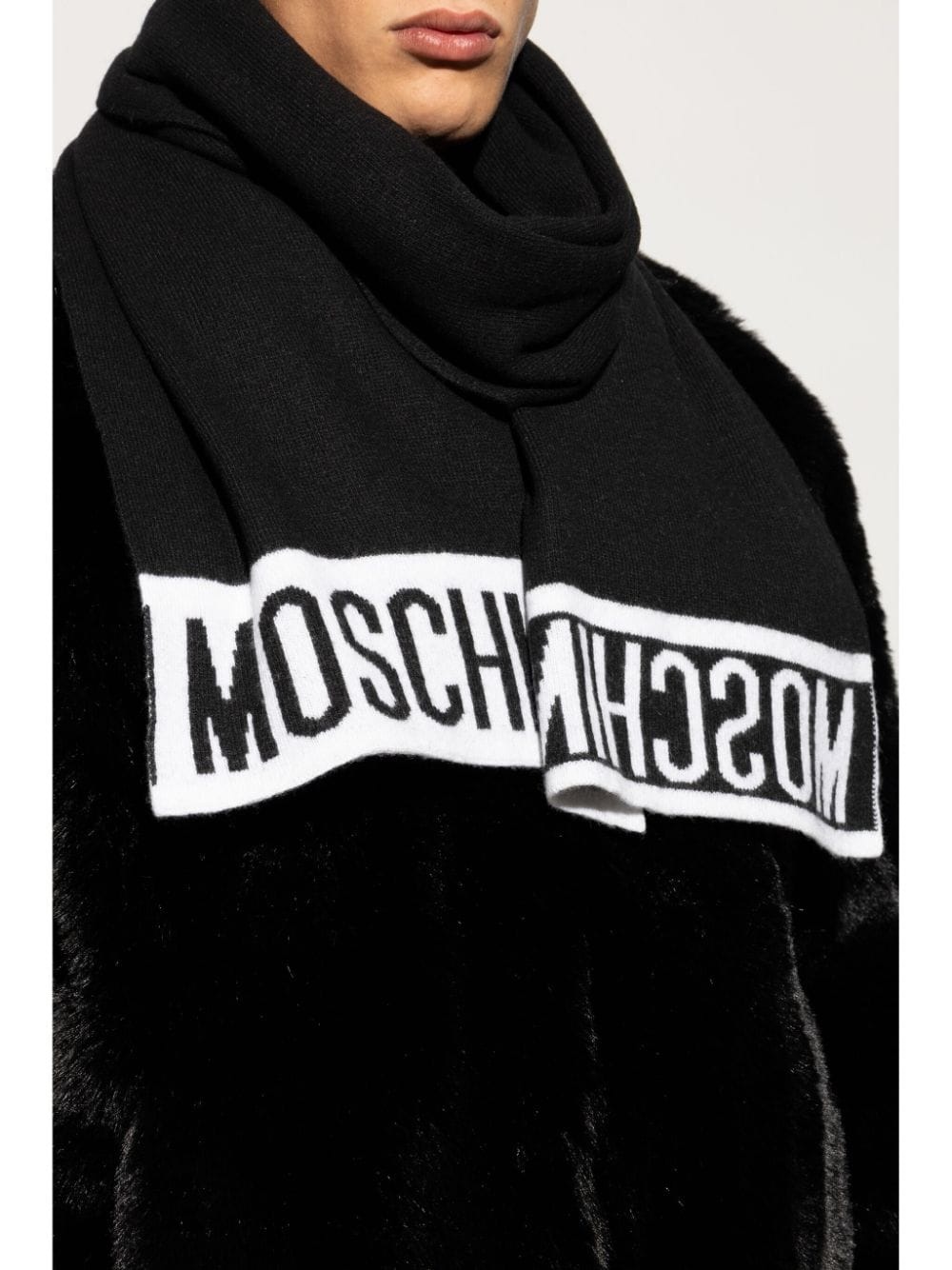 intarsia knit-logo scarf - 3