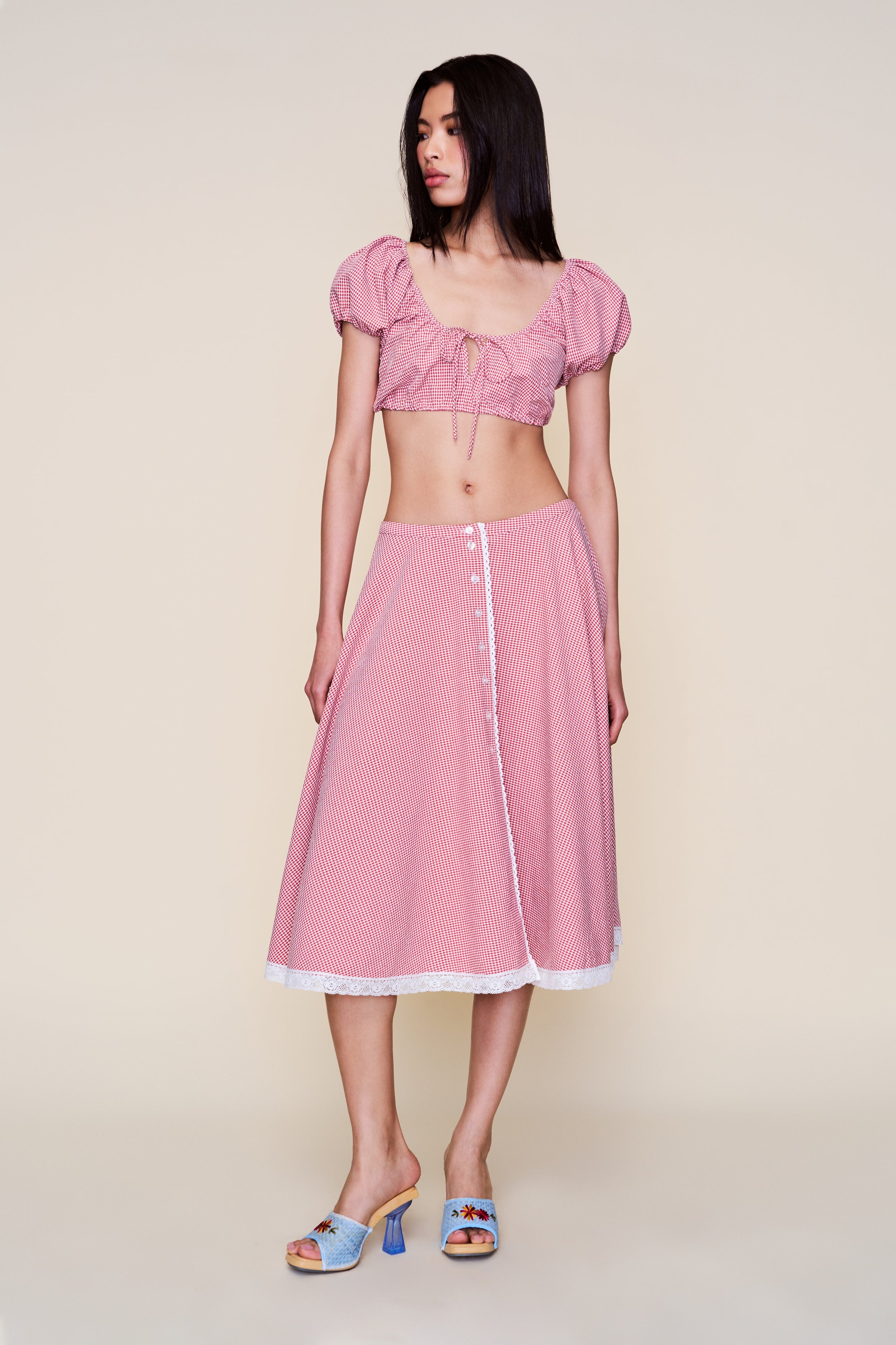 RAVELLO GINGHAM SKIRT - 5