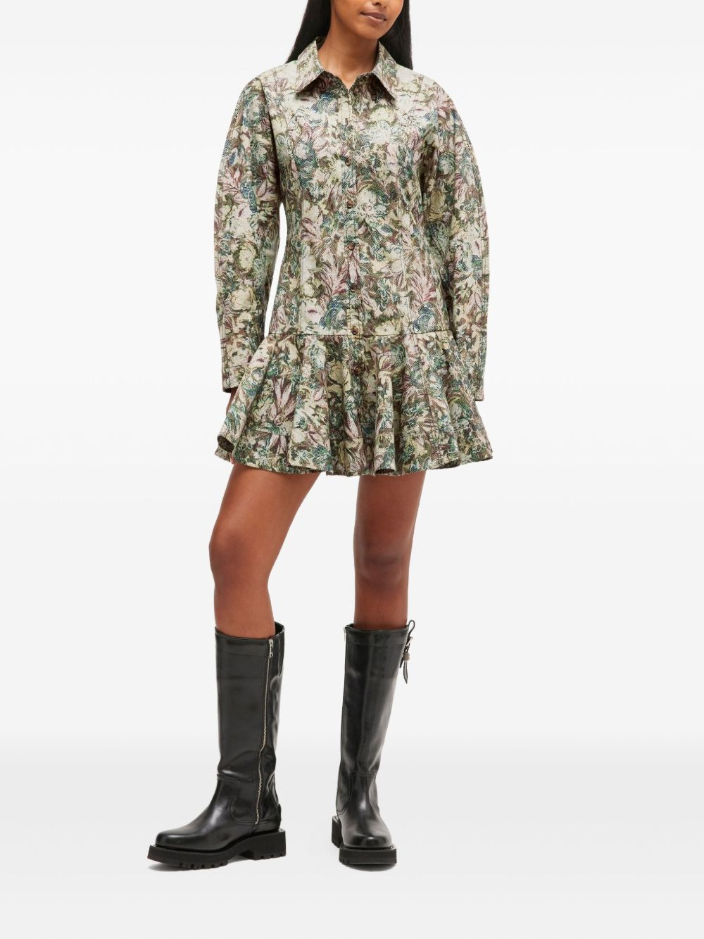 floral-print buttoned dress - 2