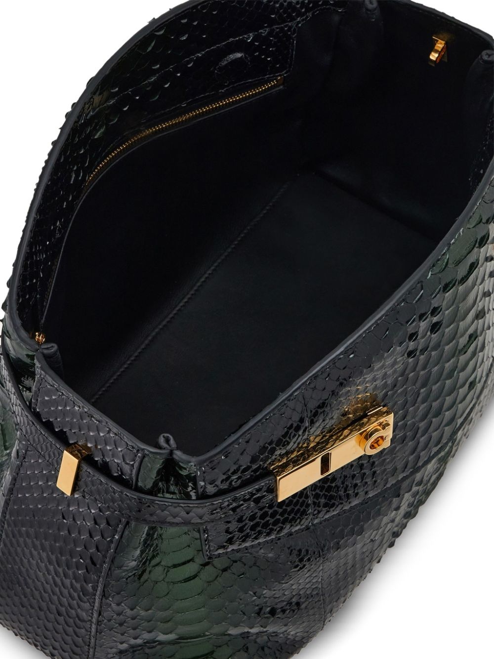 snakeskin-effect leather clutch bag - 7