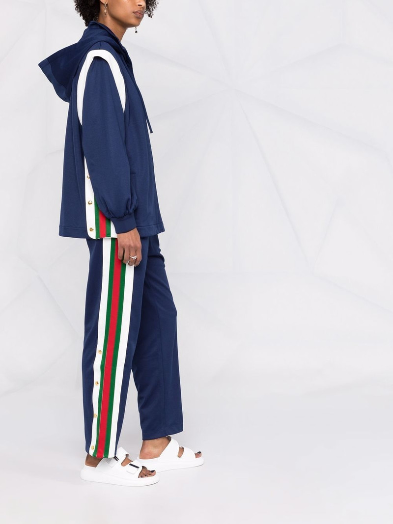 Web-Stripe detachable-sleeve hooded jacket 6