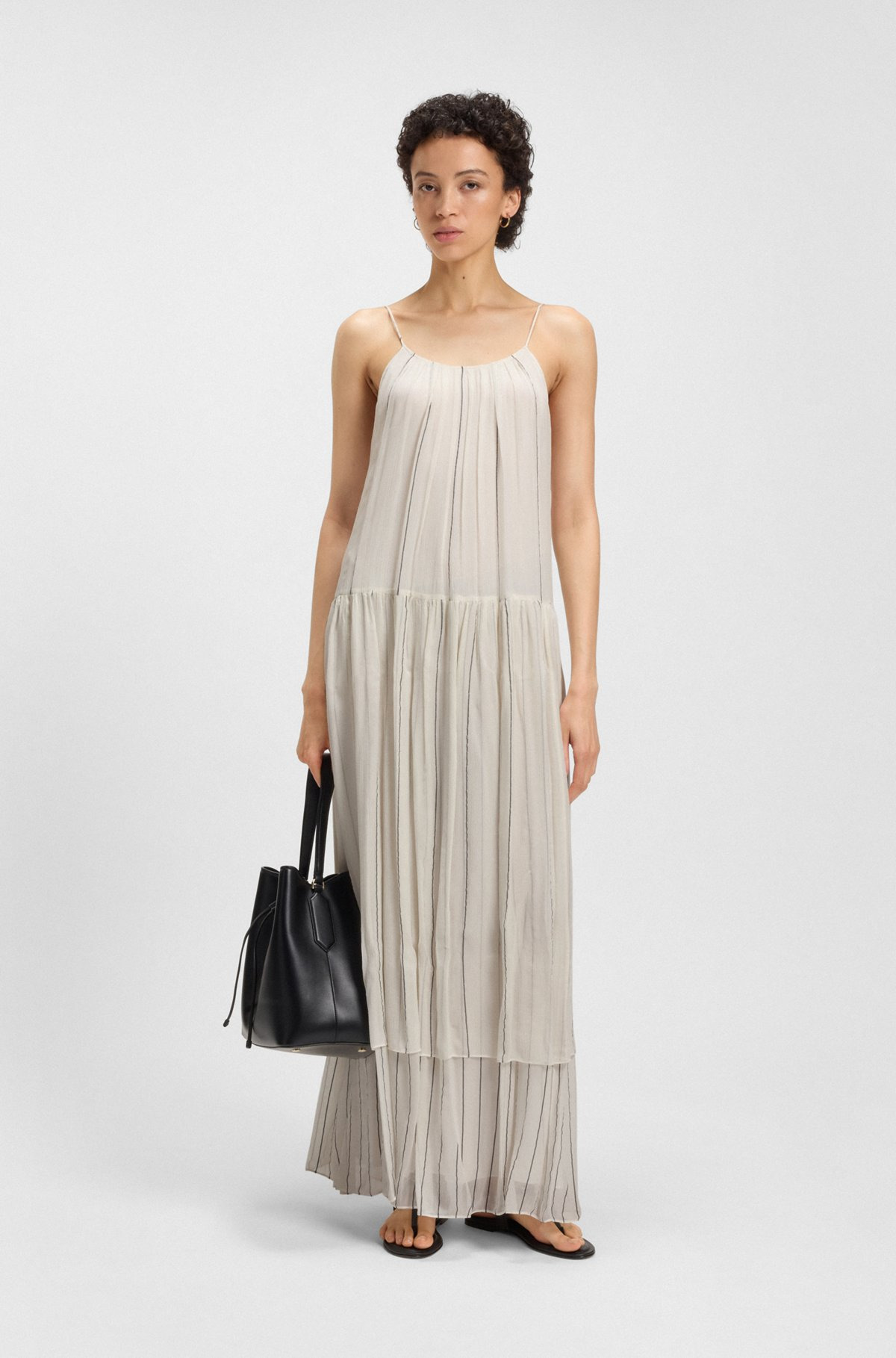 TIERED STRIPED DRESS WITH SILK - 2