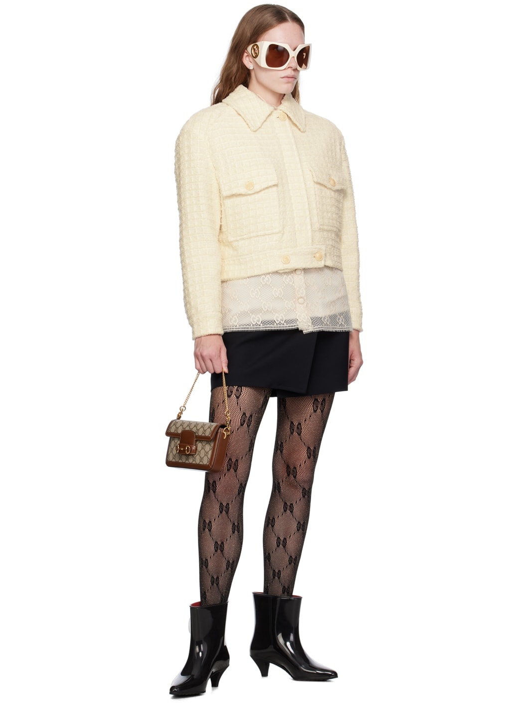 GUCCI Silver GG Marmont Earrings REVERSIBLE