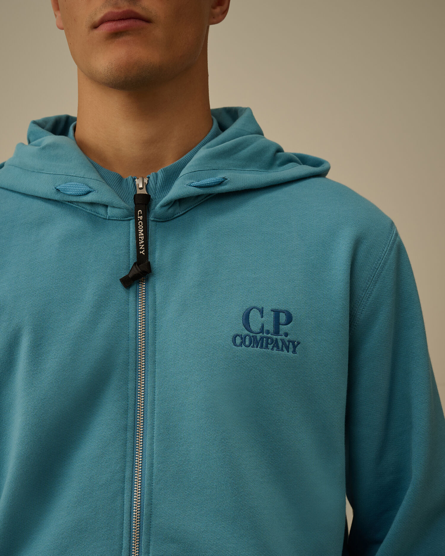 Diagonal Raised Fleece Hooded Full Zip Sweatshirt - 5