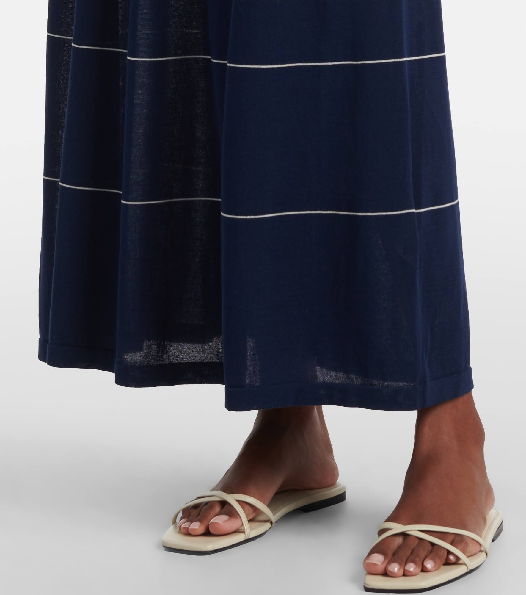 Axel striped halterneck cotton-blend maxi dress - 5
