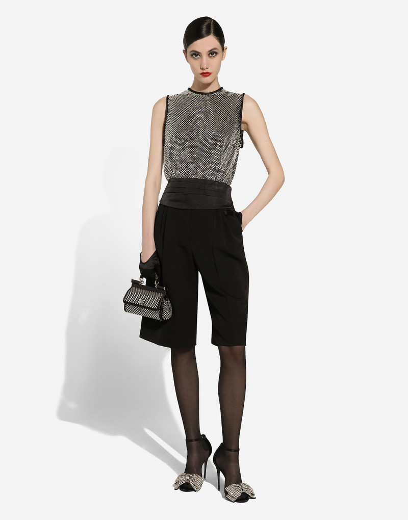 Wool gabardine tuxedo Bermuda shorts 8
