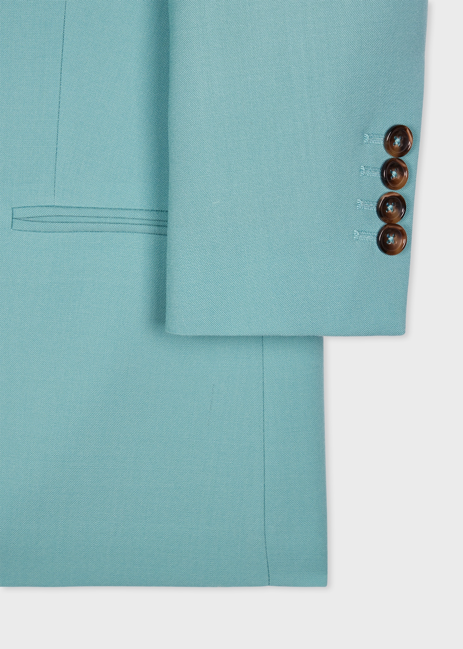 Women's Sea Green Wool Suit - 4