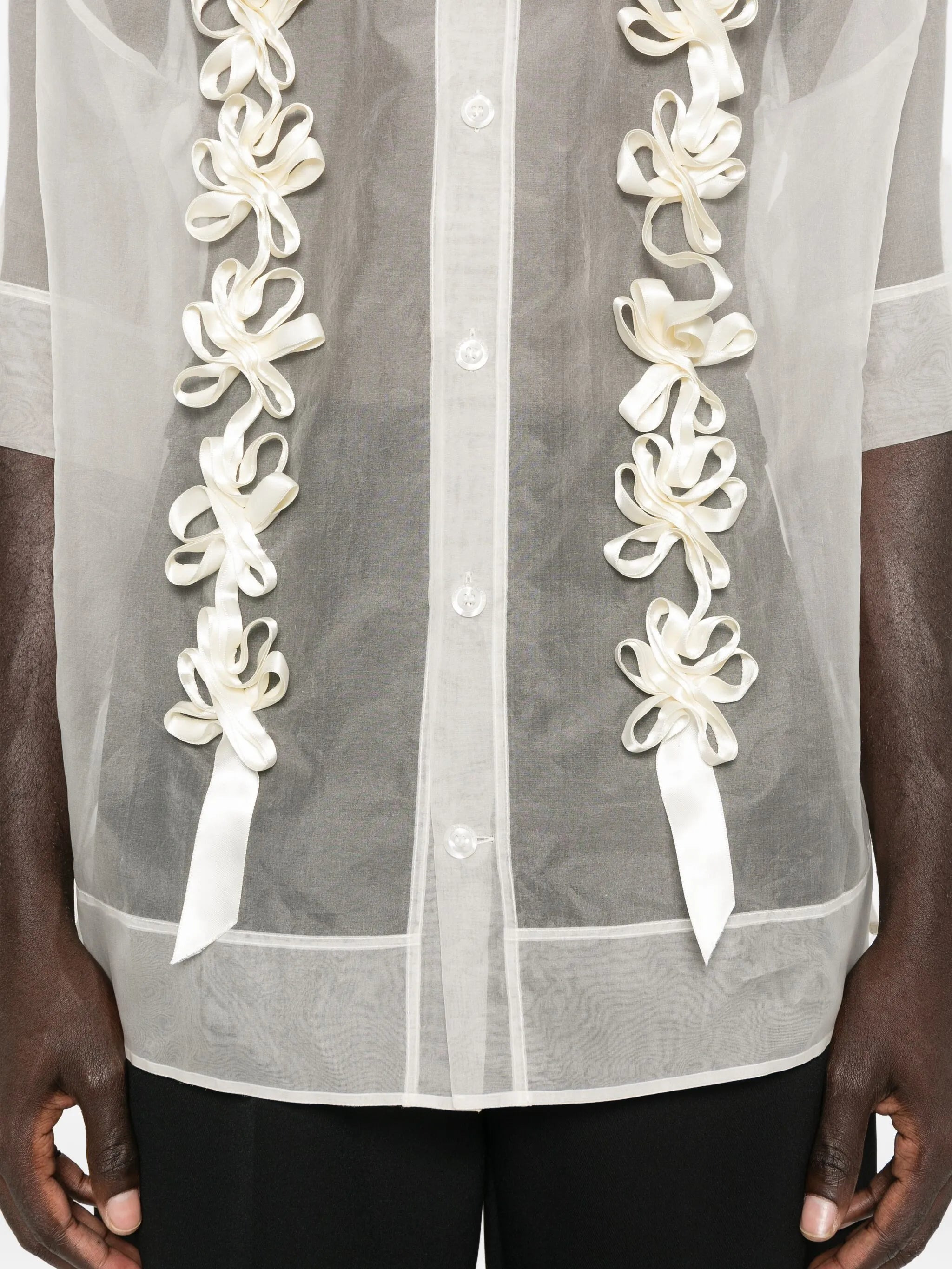 floral-ribbon shirt - 5