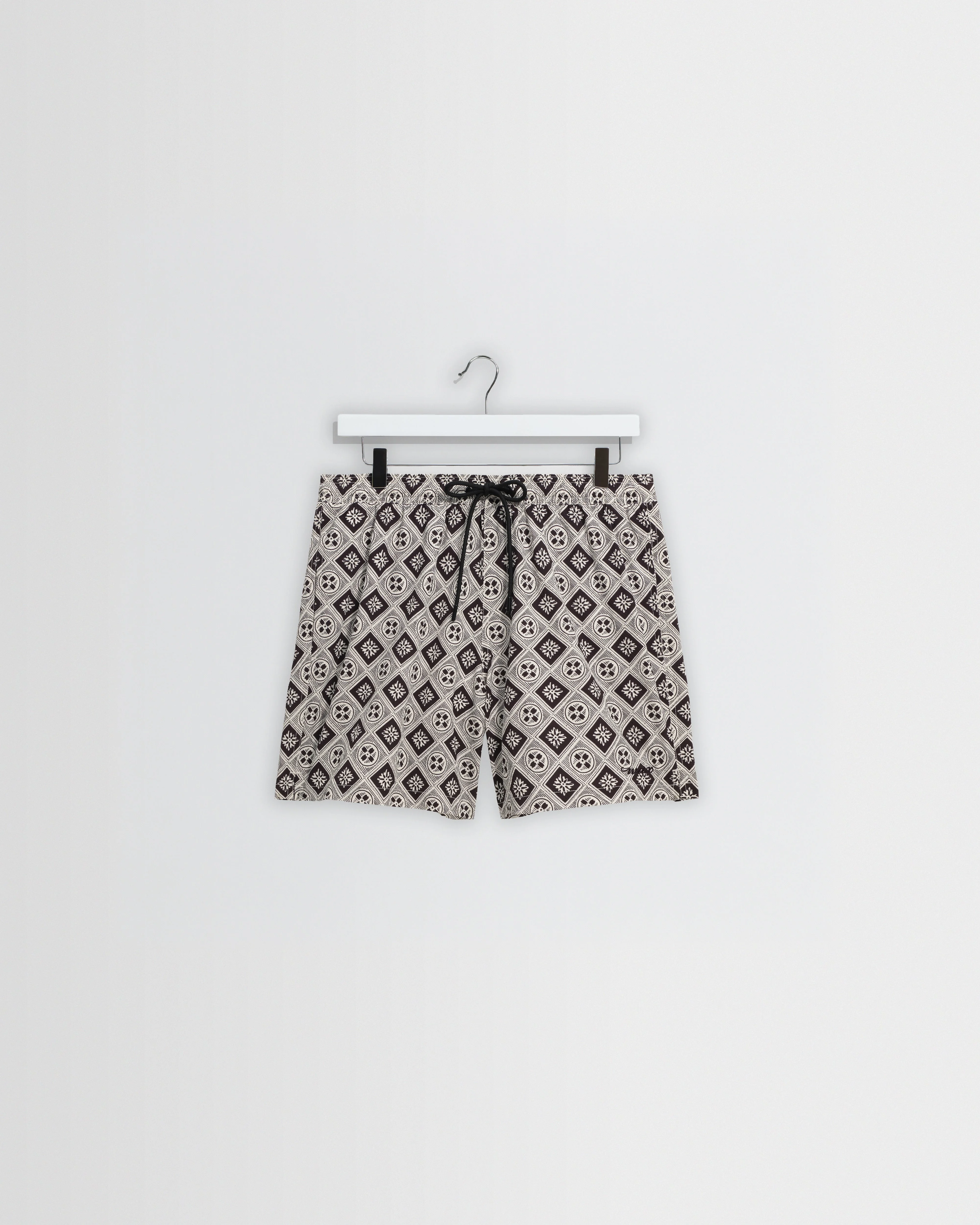 Brockwell - Ecru And Black Seersucker Swim Short - 1