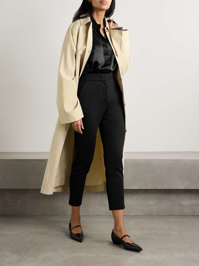 Max Mara Orlanda cropped stretch-ponte slim-leg pants Black outlook