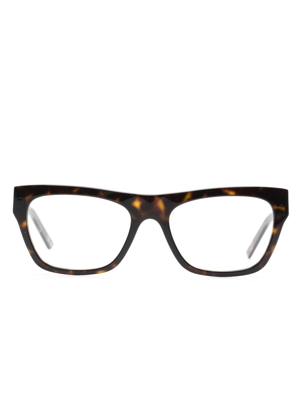 tortoiseshell-detailed rectangle-frame glasses - 1