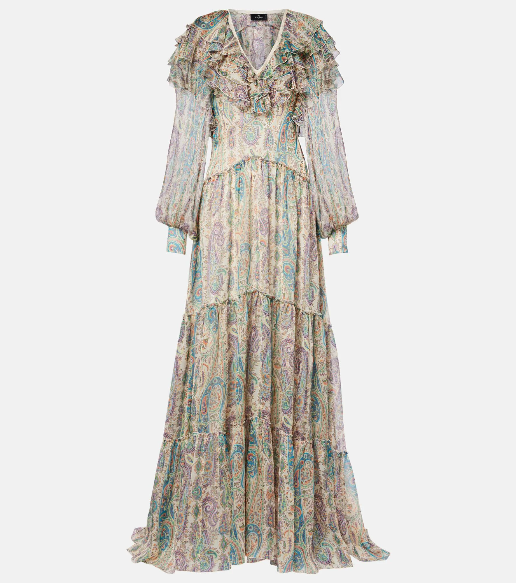 Lace-trimmed silk georgette slip dress - 1