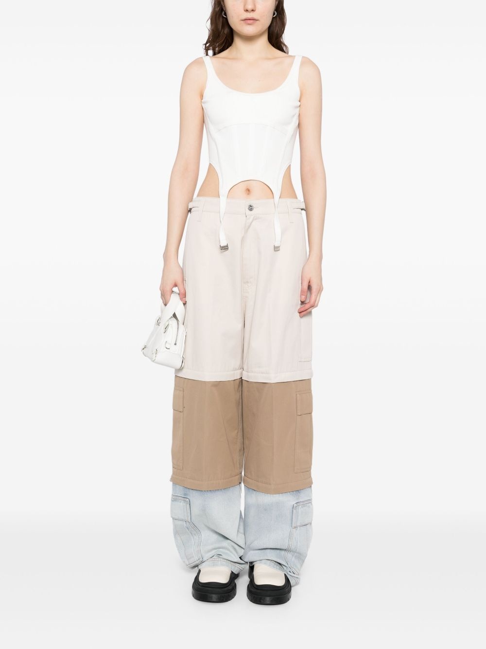 panelled cargo trousers - 2