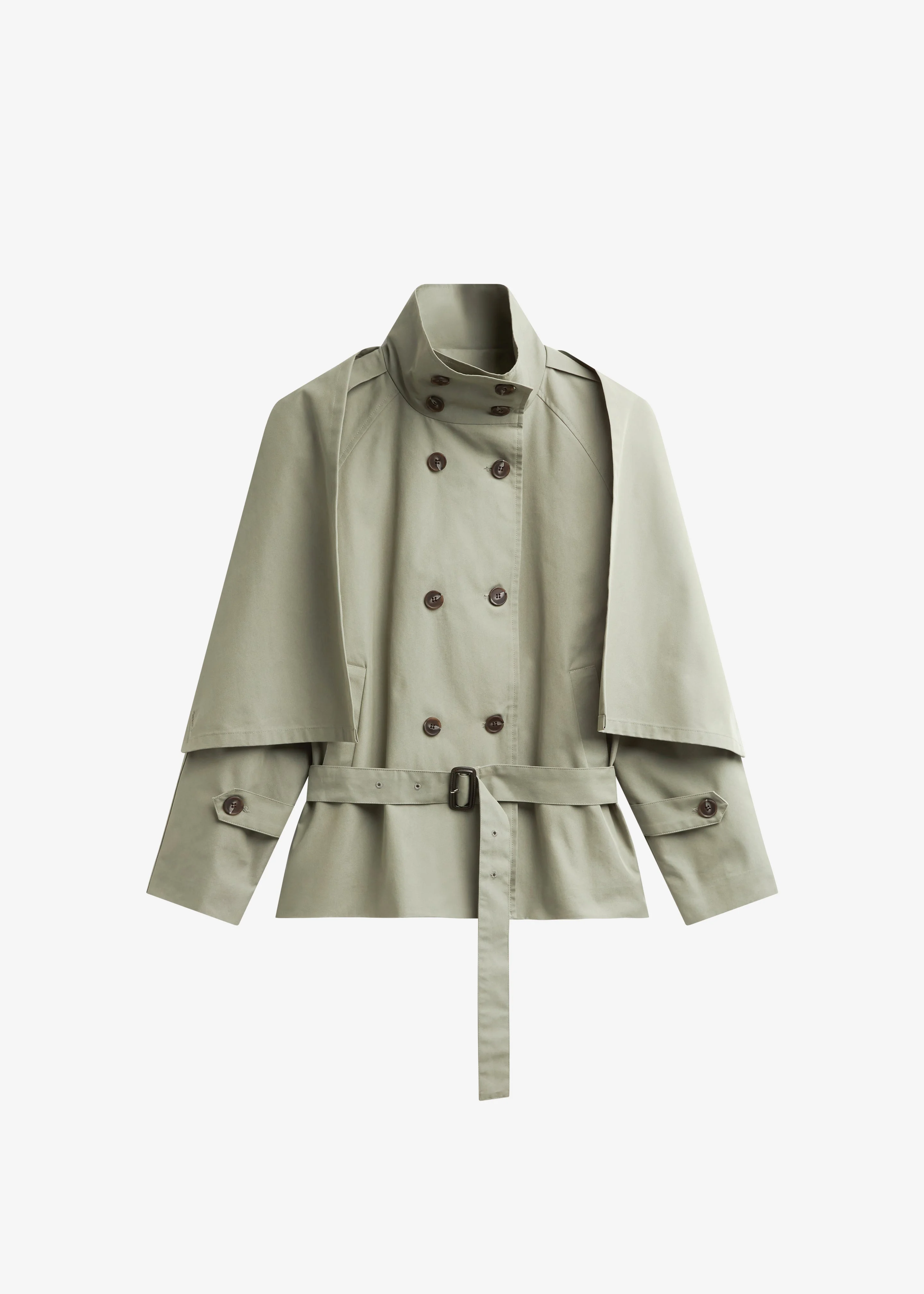 Charonne Scarf Short Trench - Sage - 1