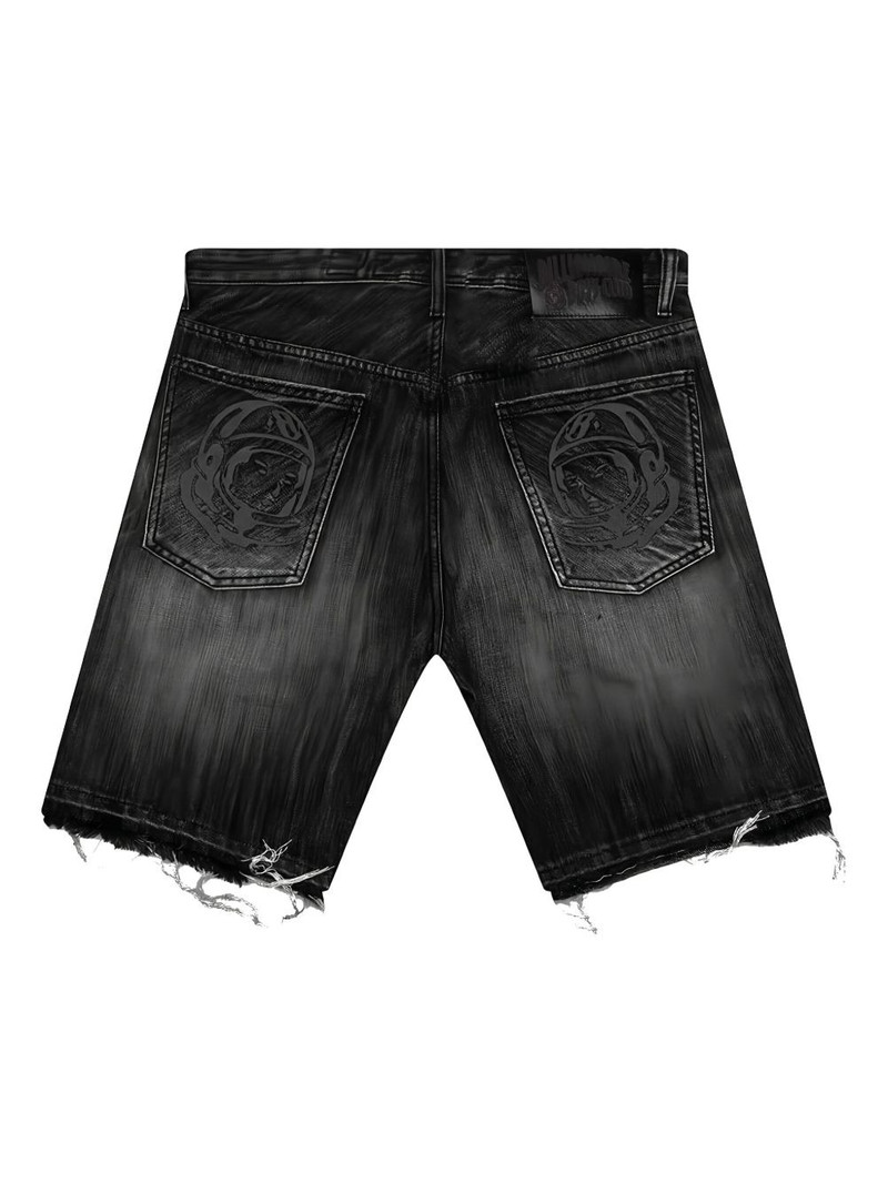 BILLIONAIRE BOYS CLUB embroidered-patch frayed denim shorts outlook