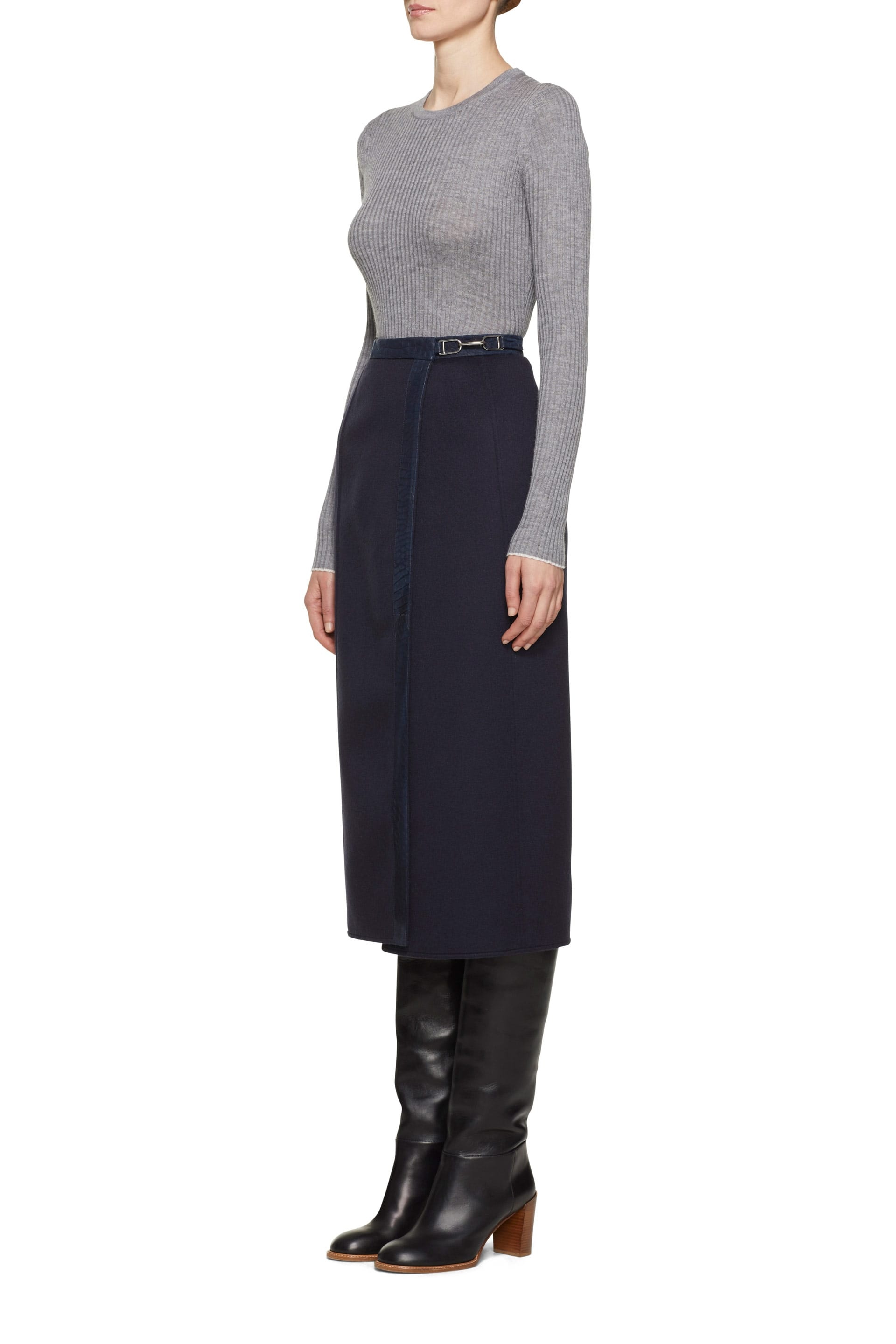 Browning Knit in Heather Grey Cashmere Silk - 3