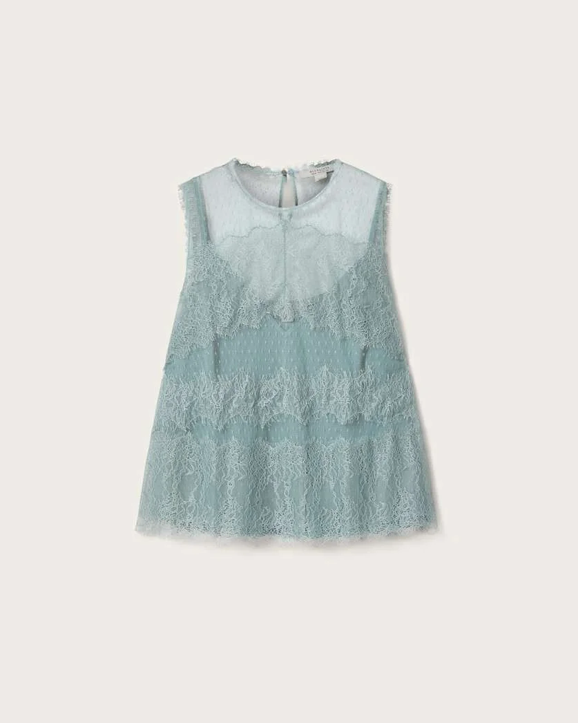 CLARA LACE MESH SLEEVELESS TOP - 1