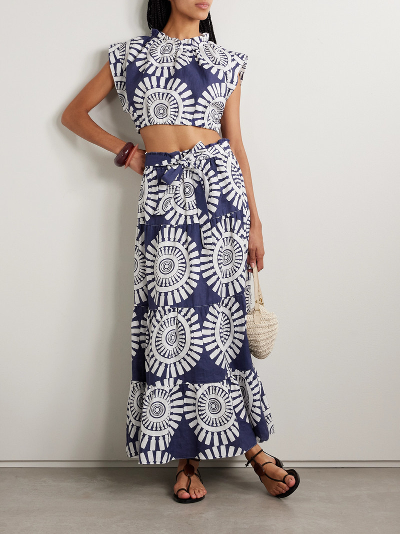 lemlem Muna Cropped Printed Linen Top outlook