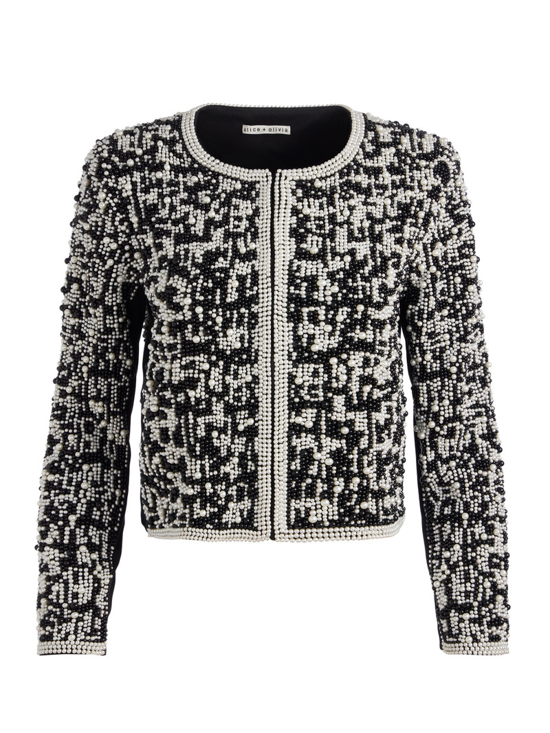 KIDMAN BOXY PEARL EMBELLISHED JACKET 1