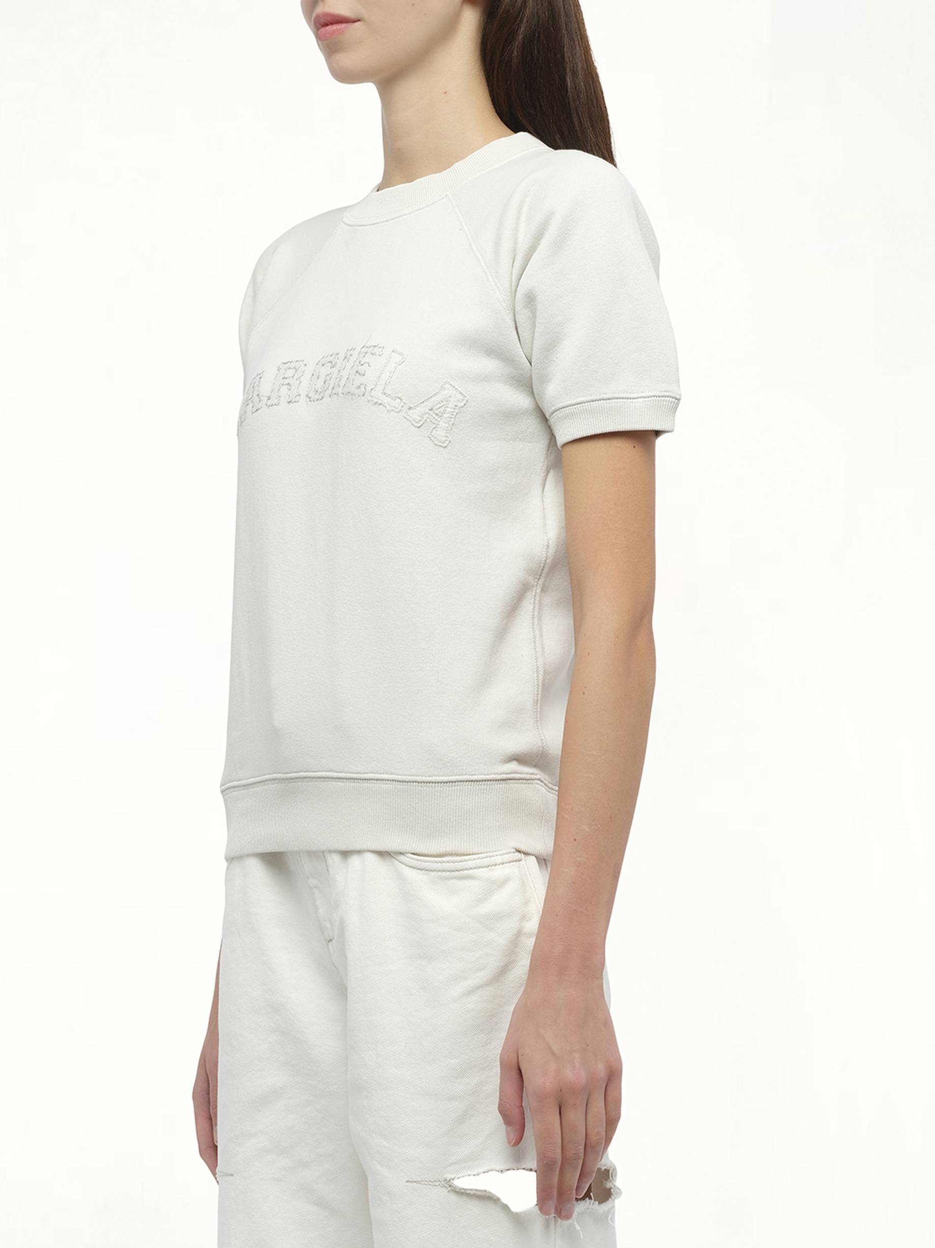 Margiela Short Sleeve Sweatshirt in Butter - 5