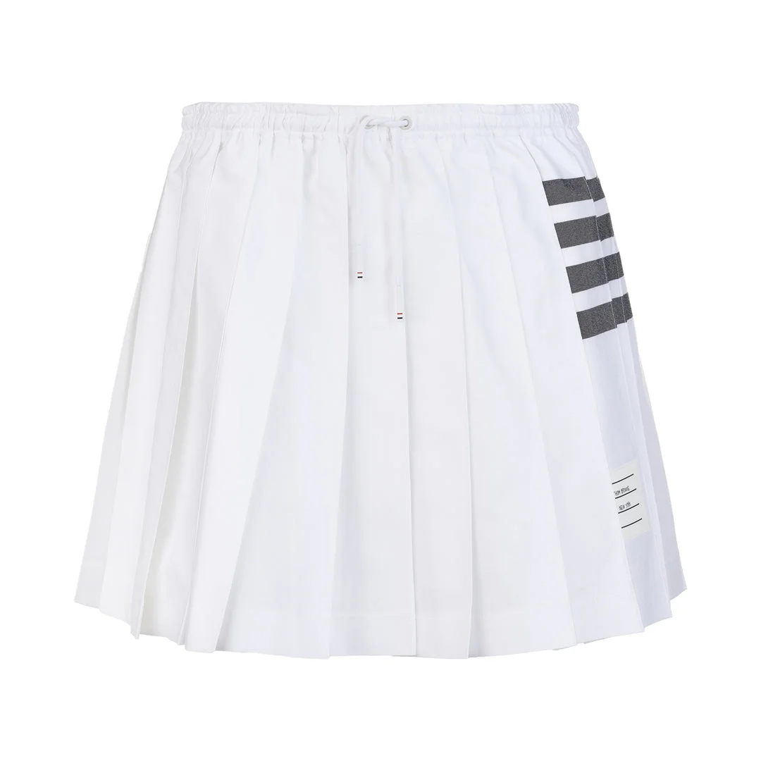 Mini Drawstring Pleated Skirt - 1