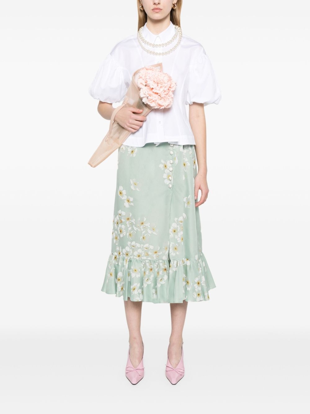 floral-print midi skirt - 2