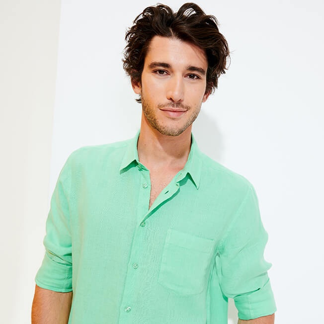 Men Linen Shirt Solid - 5